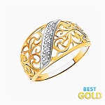 Ажурное золотое кольцо