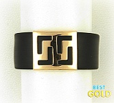 Широкое кольцо из каучука с золотом