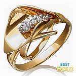 Золотое кольцо с фианитами 