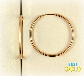 Серьги кольца из золота 2,5 см