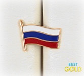 Серебряный значок на лацкан Флаг РФ ФЛАГ
