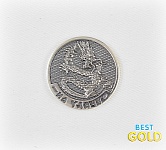 Серебряная монета на удачу с драконом